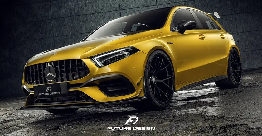 Future Design Carbon Fiber Front Lip Splitter For Mercedes-Benz A-Class W177 1