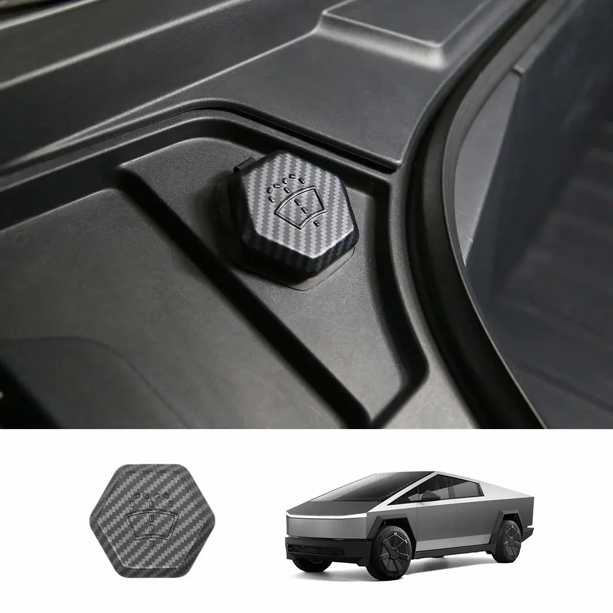 Windshield Washer Fluid Filler Cap Trim Cover For Cybertruck 1