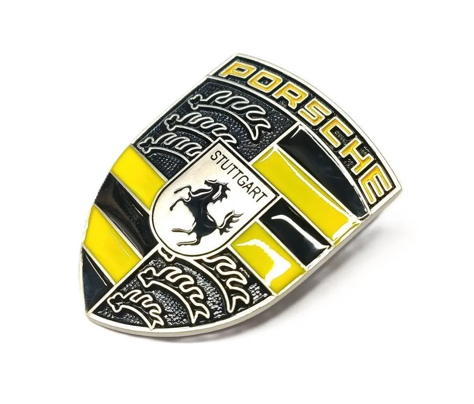 Front Hood / Bonnet (Yellow & Black) Crest Emblem For Porsche 1
