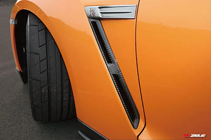Nissan Gtr R35 Zele Style Carbon Fiber Front Fender Vent Set 1