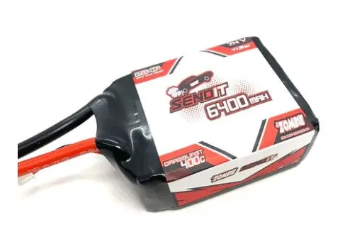 6400 Mah Team Zombie "Sendit" Drag Battery 400C 7.4V 2S4p Lipo 1