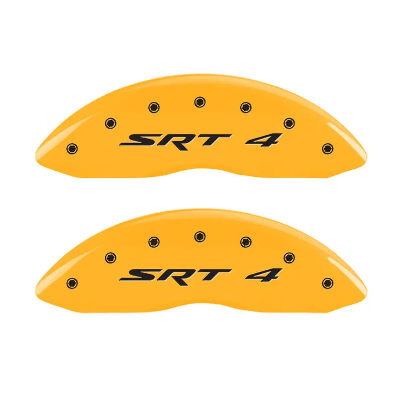 Mgp Engraved Front And Rear Brake Caliper Covers For Srt-4 – Yellow Finish With Black Accents 1