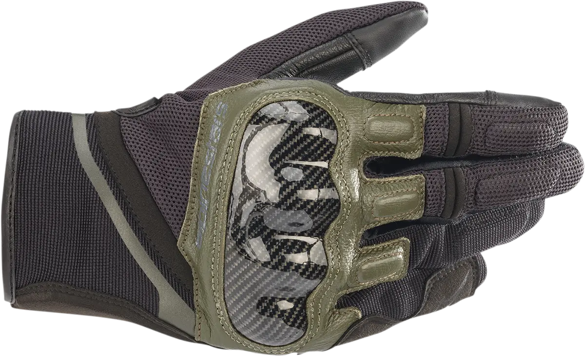 Alpinestars Chrome Motorcycle Gloves – Black & Green, Size Small 1