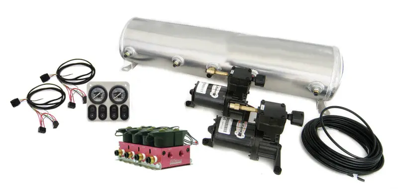 Ridetech Big Red Compressor System – 6-Gallon High-Flow Analog Air Suspension Leveling Kit 1