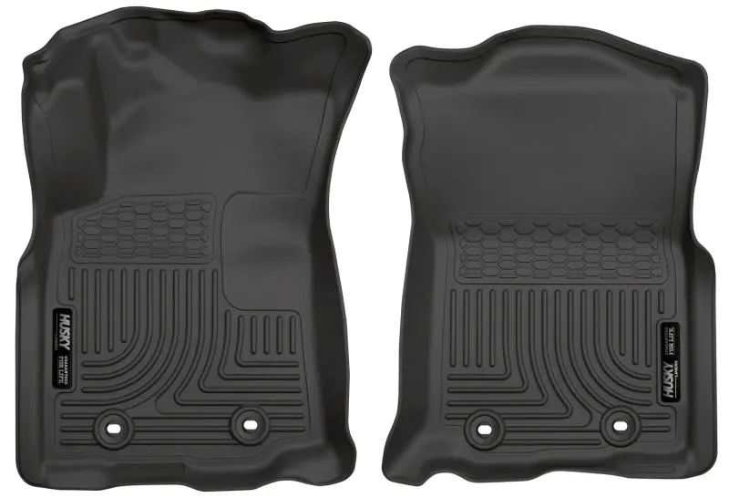 Husky Liners Weatherbeater Front Floor Mats – Black, Custom-Fit For 2018 Toyota Tacoma Double Cab 1