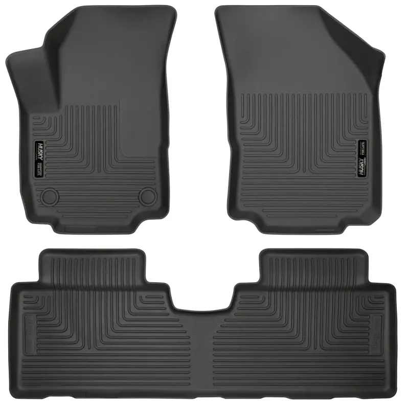 Husky Liners Weatherbeater Floor Mats For 2018–2019 Gmc Terrain – Black, Front And Second-Row Coverage 1