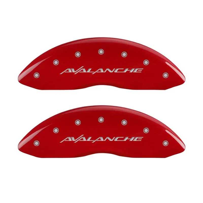 Mgp Engraved 4-Piston Caliper Covers – Avalanche Red Finish With Silver Accent 1