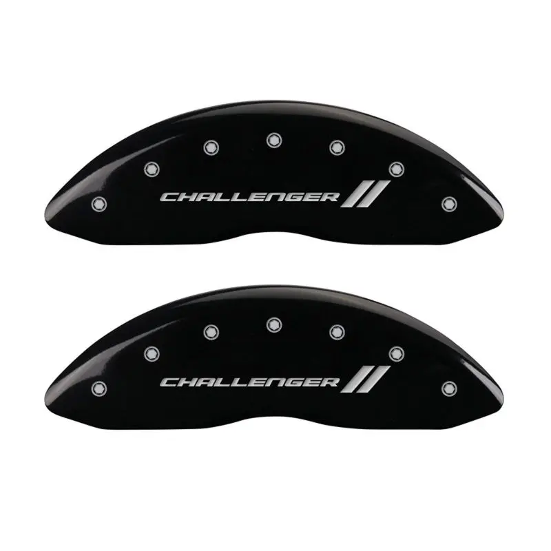 Mgp Engraved Caliper Covers – Black Finish With Silver Stripes For Dodge Challenger 1