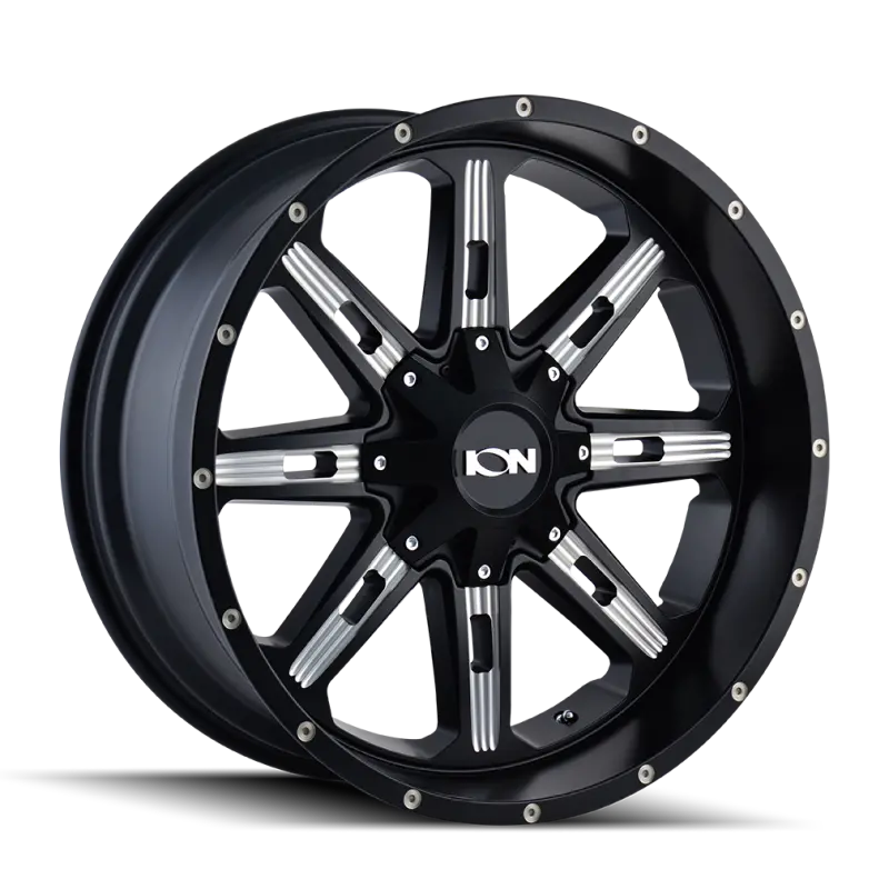 Ion Type 184 20X9 / 5X139.7 Bp / 0Mm Offset / 110Mm Hub Satin Black/Milled Spokes Wheel 1