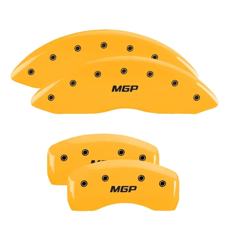 Mgp Engraved Caliper Covers – Front & Rear, Yellow Finish With Black Lettering For 2019 Ford Edge 1
