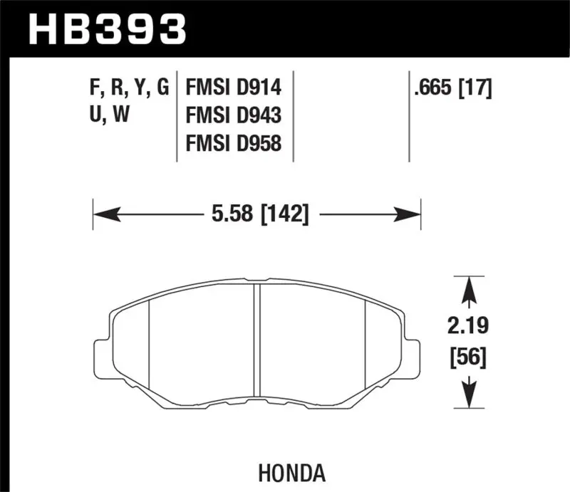 Hawk Hp+ Street Front Brake Pads For 2003–2008 Honda Pilot & 2003–2011 Element 1