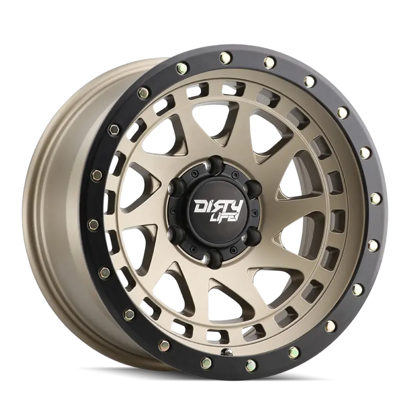 Dirty Life 9311 Enigma Pro 17X9/5X127 Bp/-12Mm Offset/71.5Mm Hub Satin Gold Wheel - Beadlock 1
