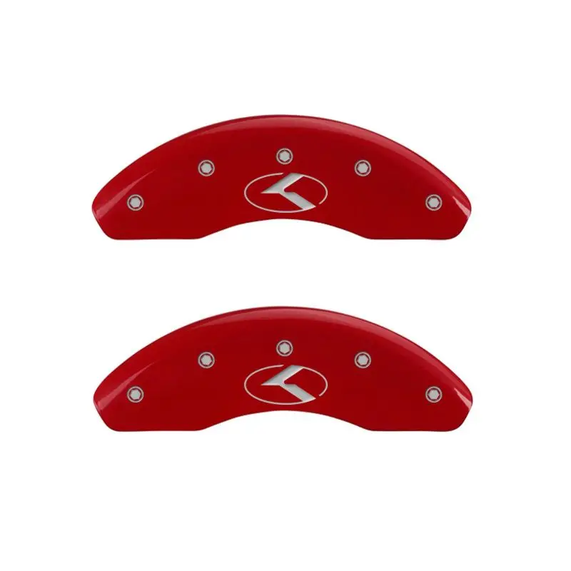 Mgp Engraved Red Caliper Covers For 2019 Kia Niro – Front And Rear Set With Silver Char Finish 1