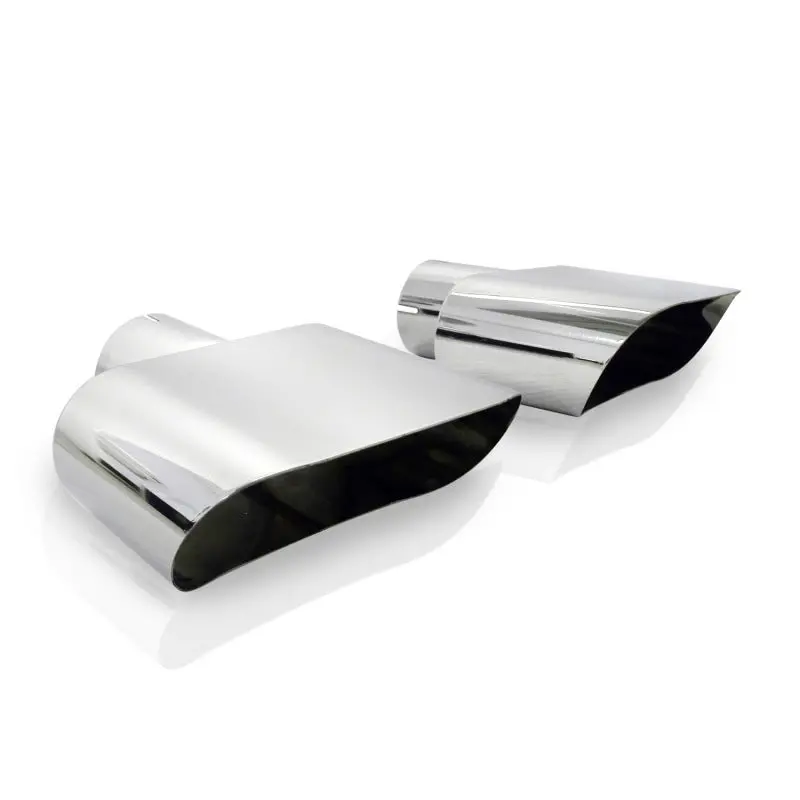 Stainless Works Oval Exhaust Tip Set – 2.5-Inch Inlet, Wide Design, For C4 Corvette (Sold Per Pair) 1