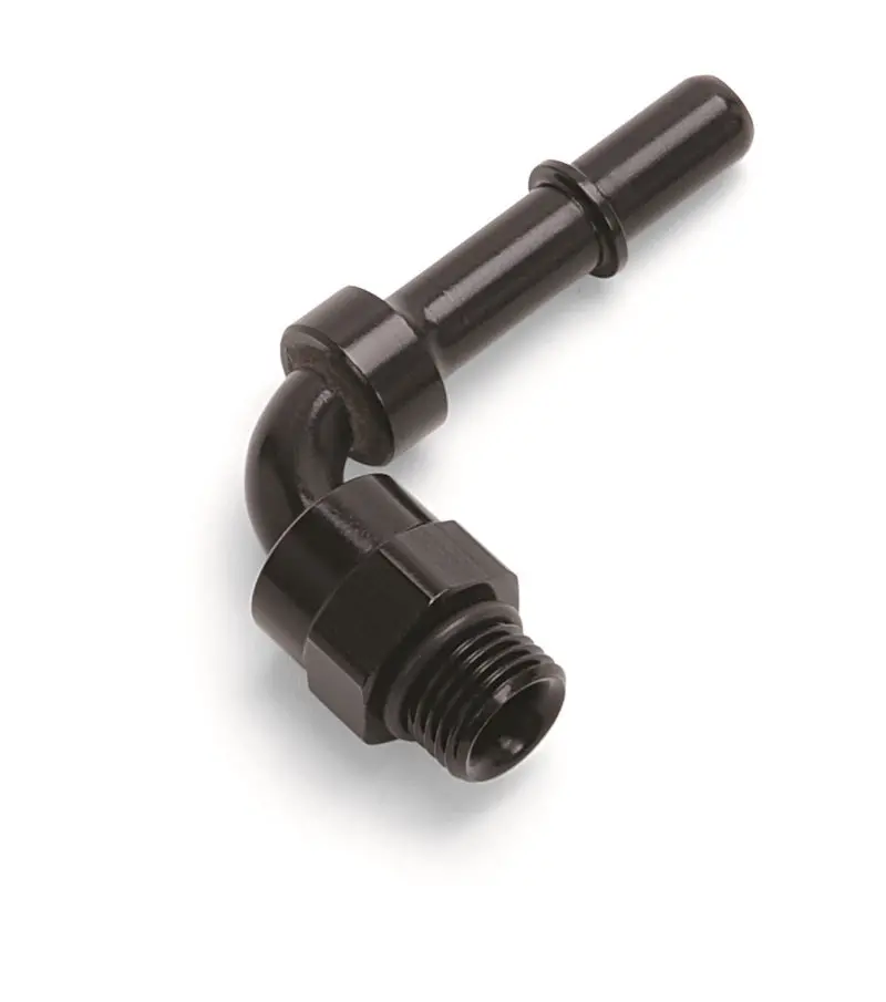 Russell Performance 3/8" Sae Quick-Disconnect Male To #8 Sae Port Male Swivel Fitting – 90° Black Anodized 1