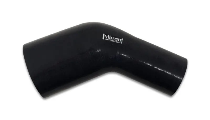 Vibrant Gloss-Black 45° Silicone Elbow: 2.50″ Id To 3.00″ Id Transition Fitting 1