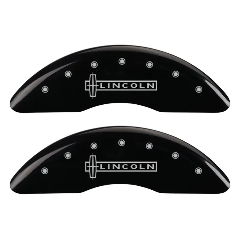 Mgp Engraved Caliper Covers – Front Lincoln Logo & Rear Star Emblem, Black Finish With Silver Accents 1
