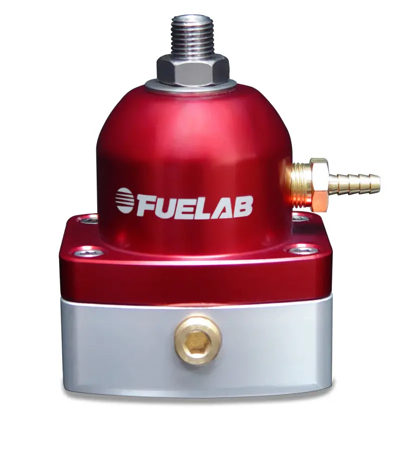 Fuelab 535 Mini Adjustable Efi Fuel Pressure Regulator — 90–125 Psi, Dual -6An Inlet, Single -6An Return, Red 1