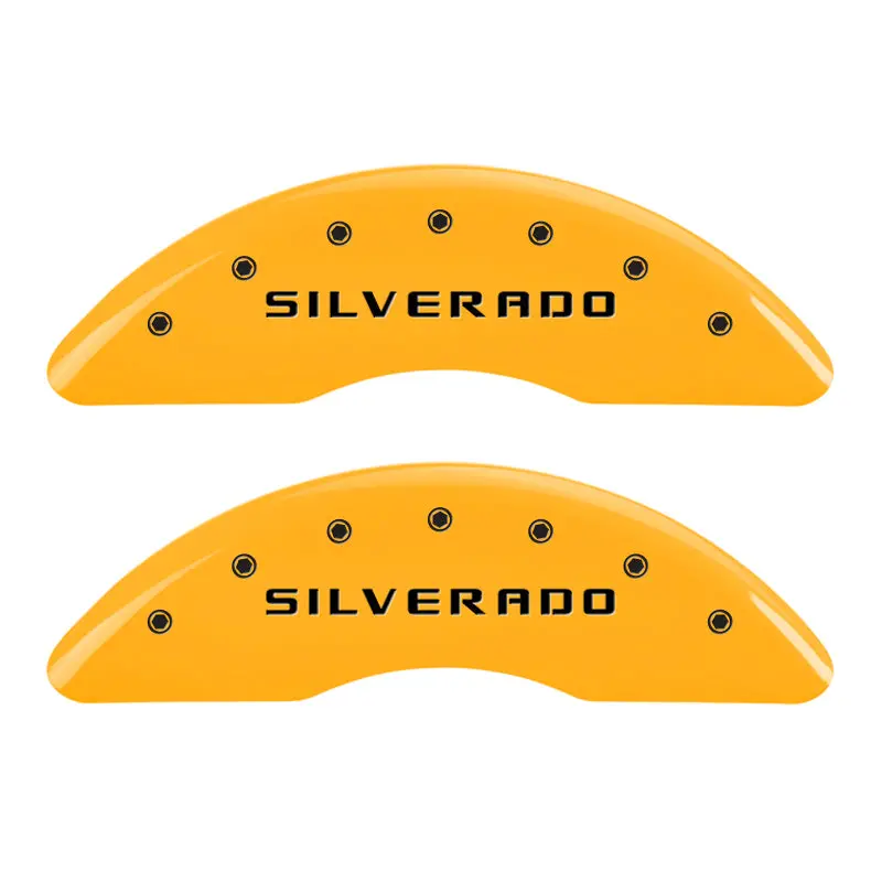 Mgp Engraved Caliper Covers For Chevrolet Silverado – Yellow Finish With Black Accents 1