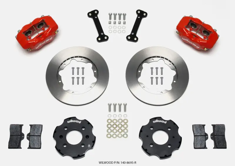 Wilwood Forged Dynalite Front Hat Kit – 11-Inch Rotor, Red Calipers, Fits Integra/Civic W/240Mm Factory Rotors 1