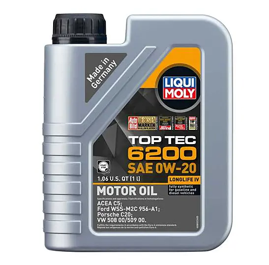 Liqui Moly Top Tec 6200 0W-20 Full-Synthetic Motor Oil – 5-Liter Bottle 1