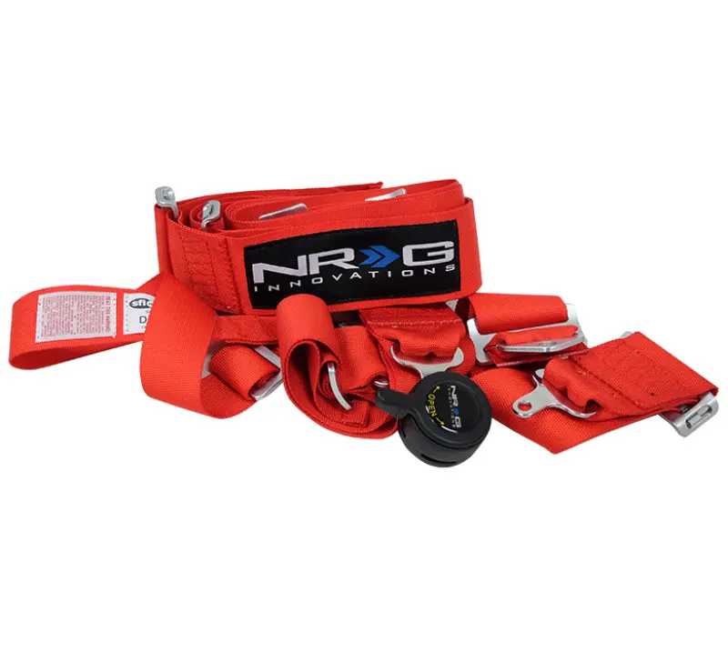 Nrg Sfi 16.1 Rated 5-Point Harness With Cam Lock – Red, 3-Inch Width 1