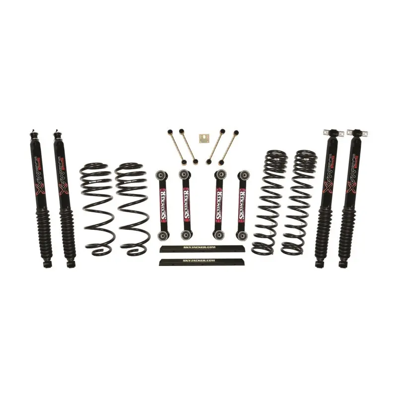 Skyjacker 4-Inch D-Rate Long-Travel Lift Kit For 2003–2006 Jeep Tj – Includes Oe Flex Links & Black Max Shocks 1