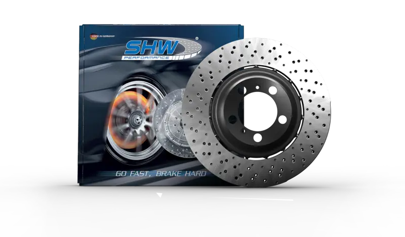 Shw Lightweight Drilled-And-Dimpled Rear Brake Rotor For 2018–2019 Porsche 911 Gt3 4.0L (Non-Ceramic) 1