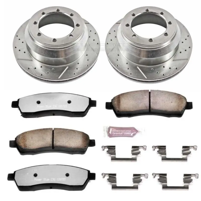 Power Stop Z36 Heavy-Duty Rear Brake Kit For 1999–2004 Ford F-350 Super Duty Trucks 1