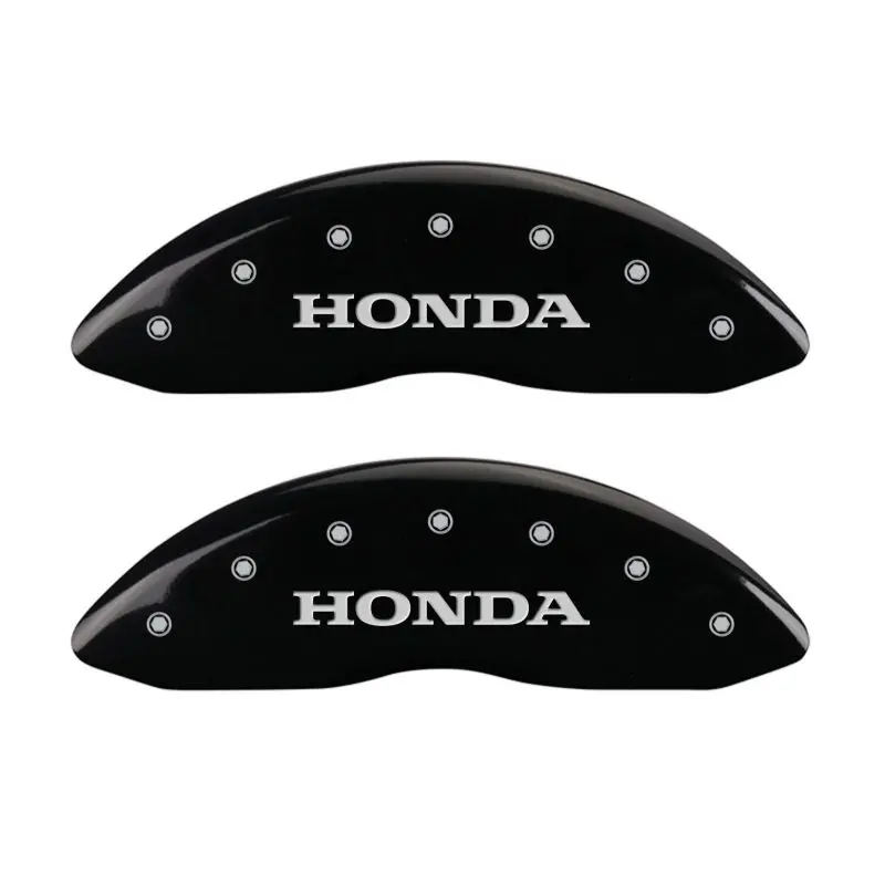 Mgp Engraved Caliper Covers – Front Honda Logo, Rear H-Logo Design, Black Finish With Silver Accent 1